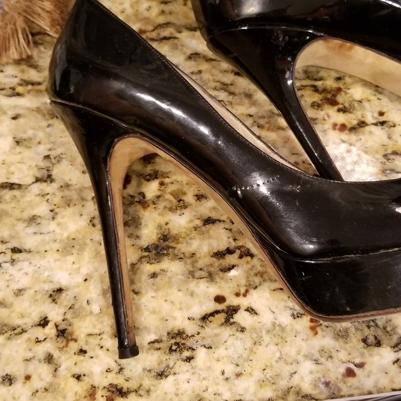 Jimmy Choo Black Patent Leather Platform Heels 9 - Picture 10 of 16